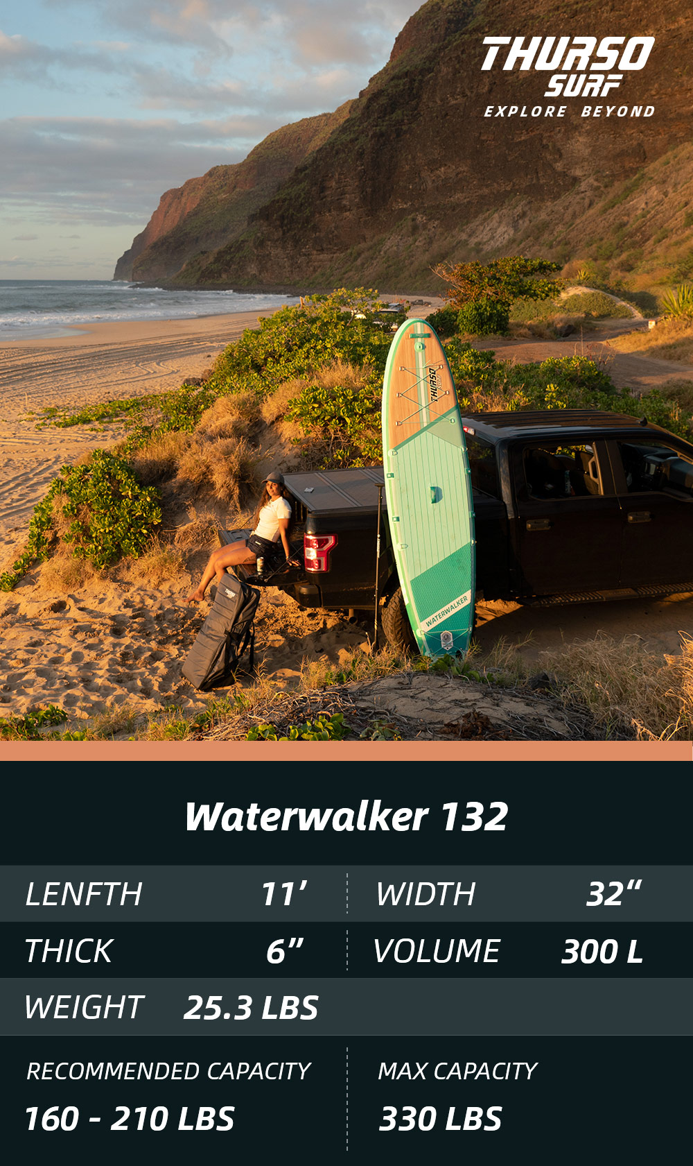 2023 stand up paddle board waterwalker 132 thurso surf specs-MOBILE