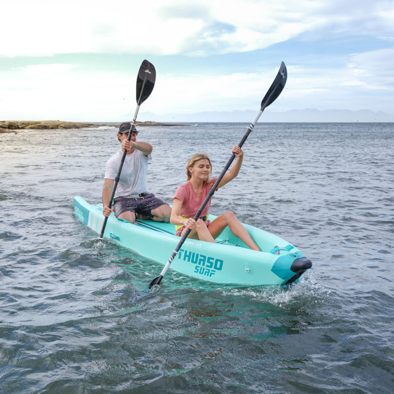 Experience the convenience of the Thurso Surf Compass Inflatable Kayak, which inflates in minutes and offers a smooth paddling experience
