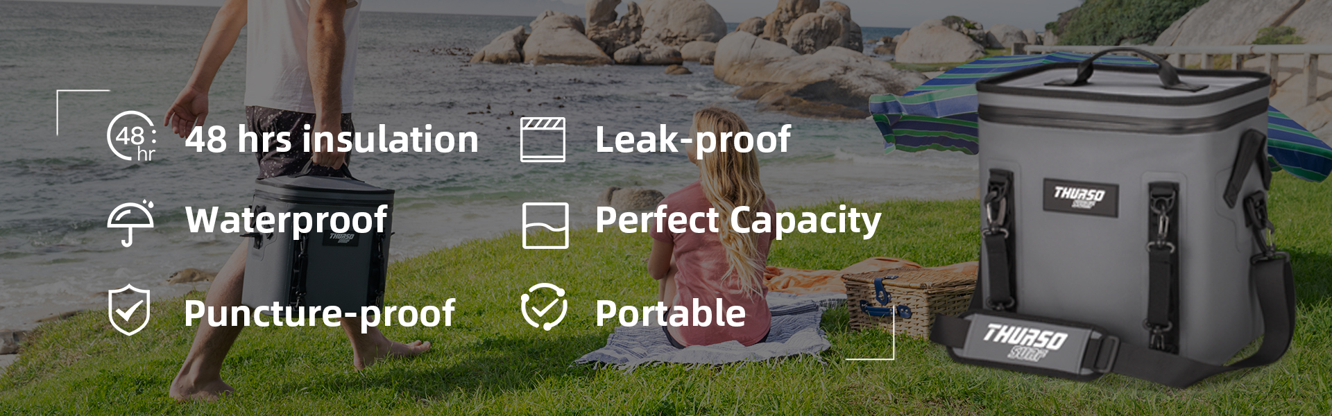 Our large cooler is the perfect outdoor accessory for any water adventure