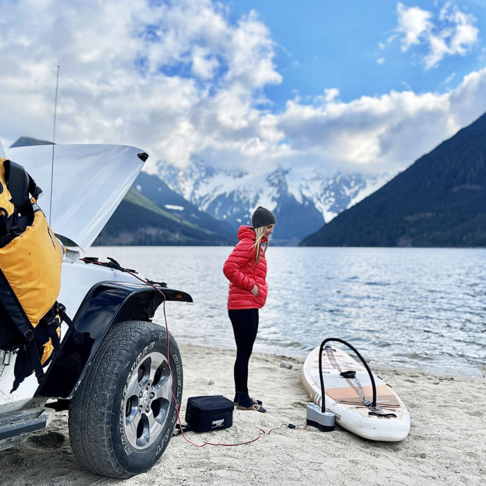 paddle board electric pump inflating thurso surf