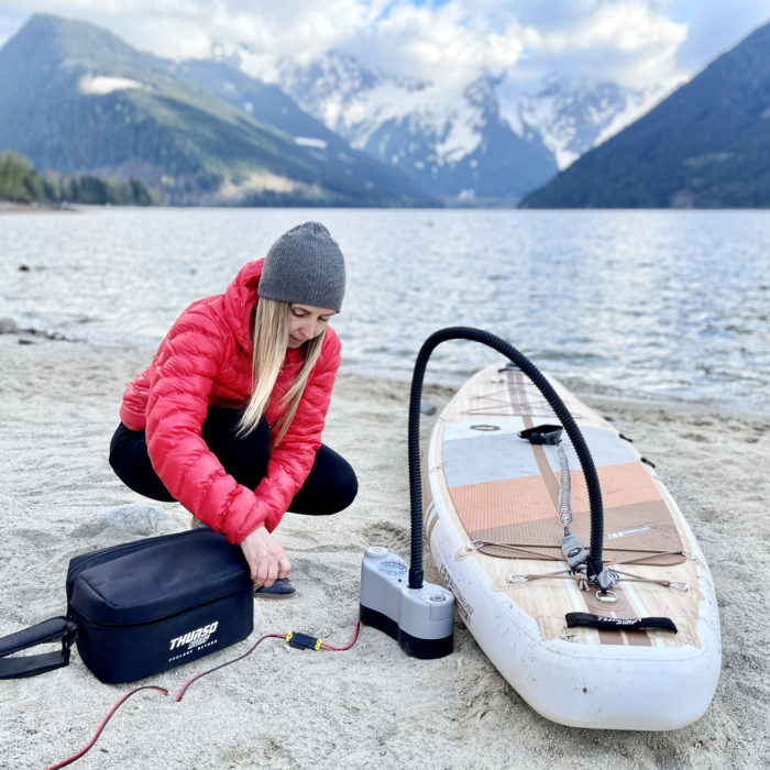 paddle board electric pump installation thurso surf