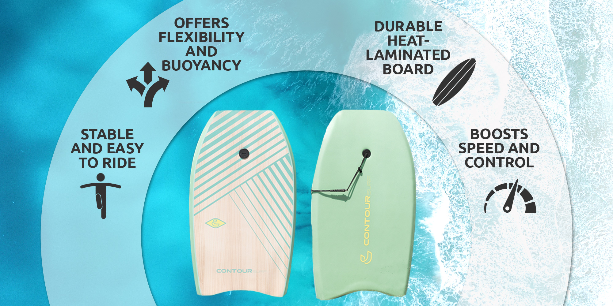 reed 33 inch bodyboards for beach offers flexibility and buoyancy