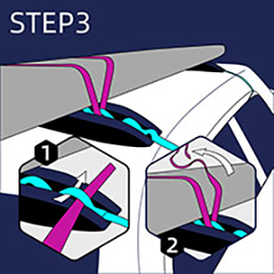 soft roof rack installation step 3 pass tie-down straps through daisy chain