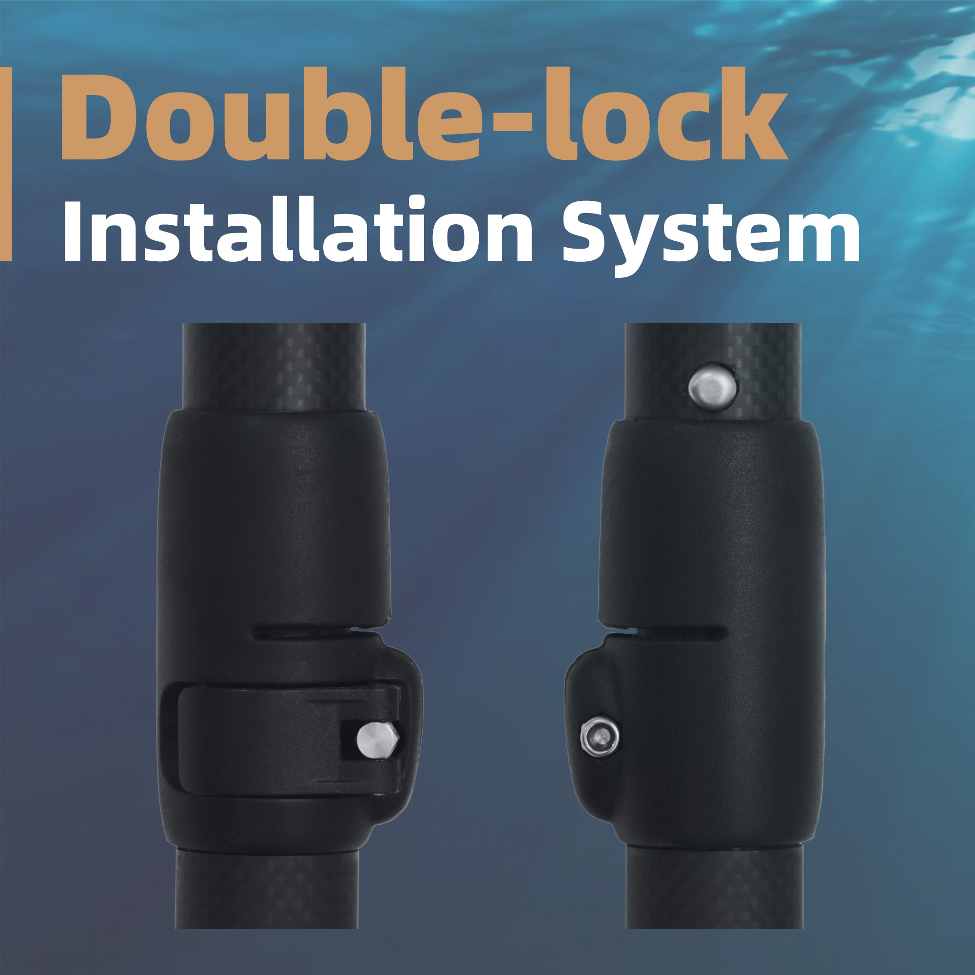 the paddle board paddle has a double-lock installation system