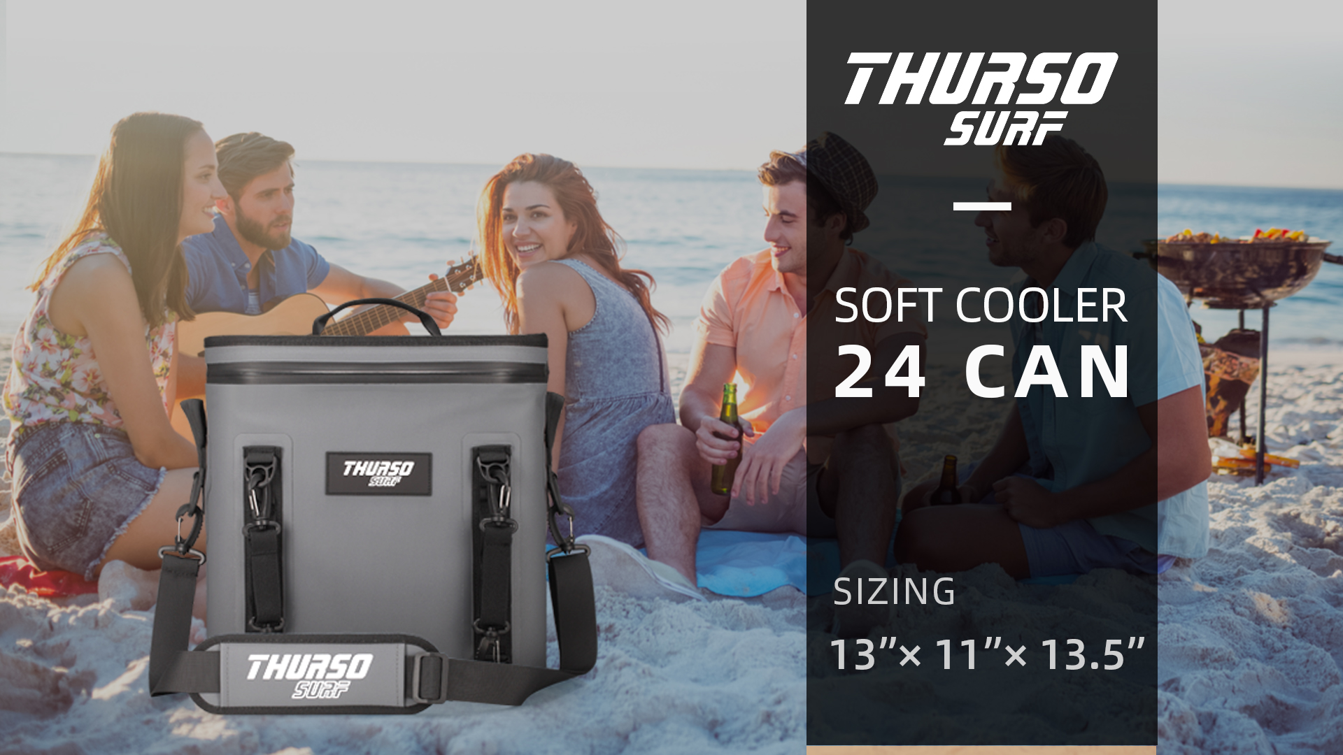 THURSO SURF 17L Soft Cooler - Leakproof & Portable Insulated for 24 Cans Floating Beach Cooler for Travel Camping Kayak Paddleboard Leak Proof Zipper