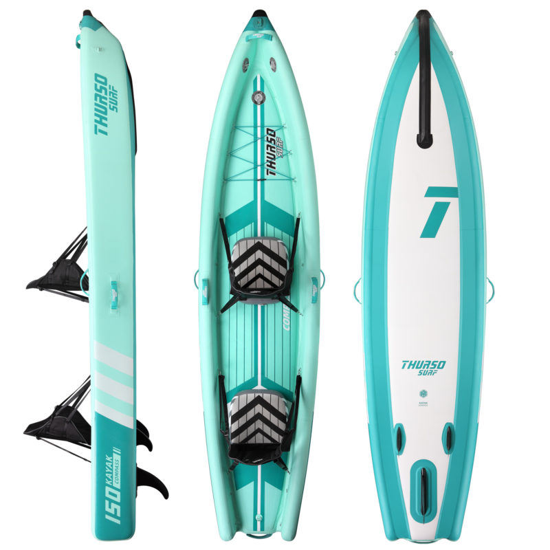 thurso surf compass can be converted from sit-on-top kayak to SUP in seconds