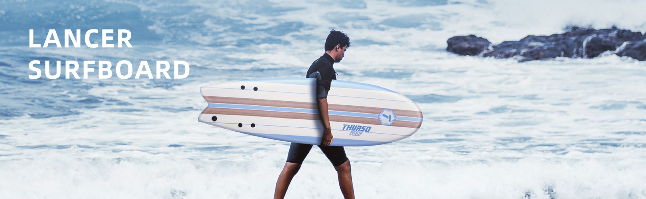 THURSO SURF Lancer 5'10'' Soft Top Foam Surfboard Fish Surf board for Kids performance