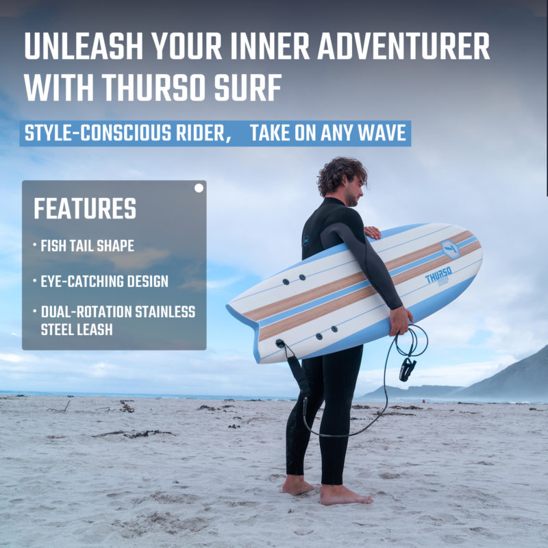 THURSO SURF Lancer 5'10'' Soft Top Foam Surfboard Fish Surf board performance