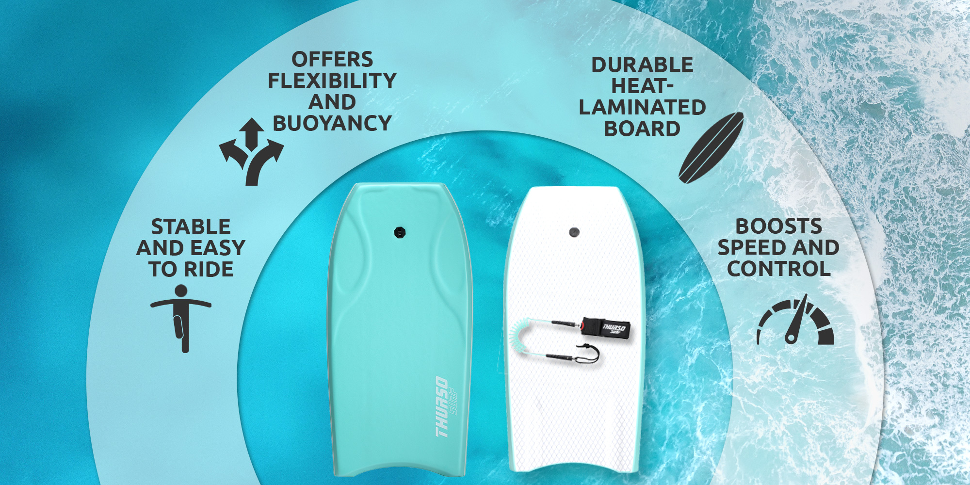 thurso surf lightning 42 boogie borad is stable and easy to ride