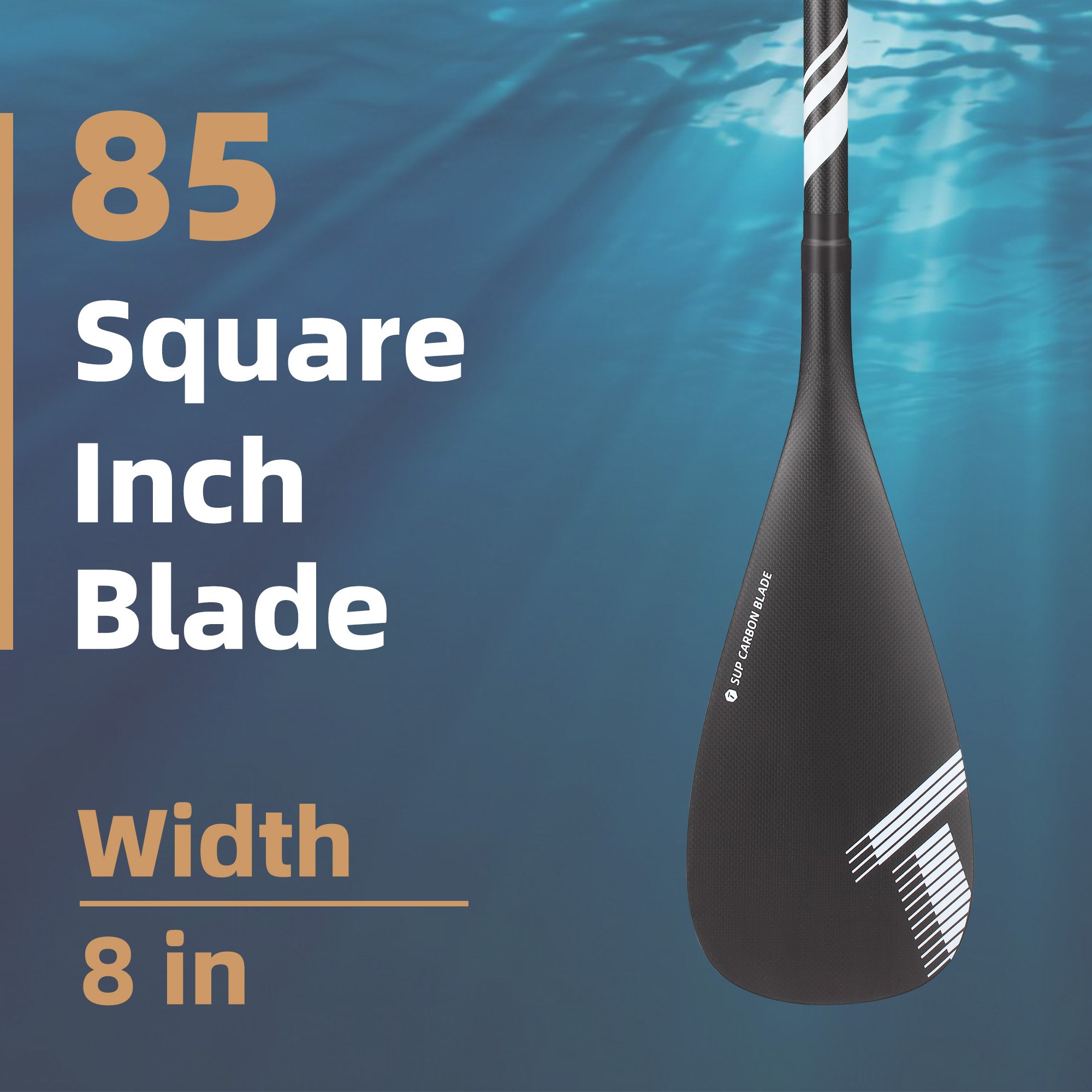 thurso surf paddle board paddle blade features a concave design to stabilize and maximize power from each stroke
