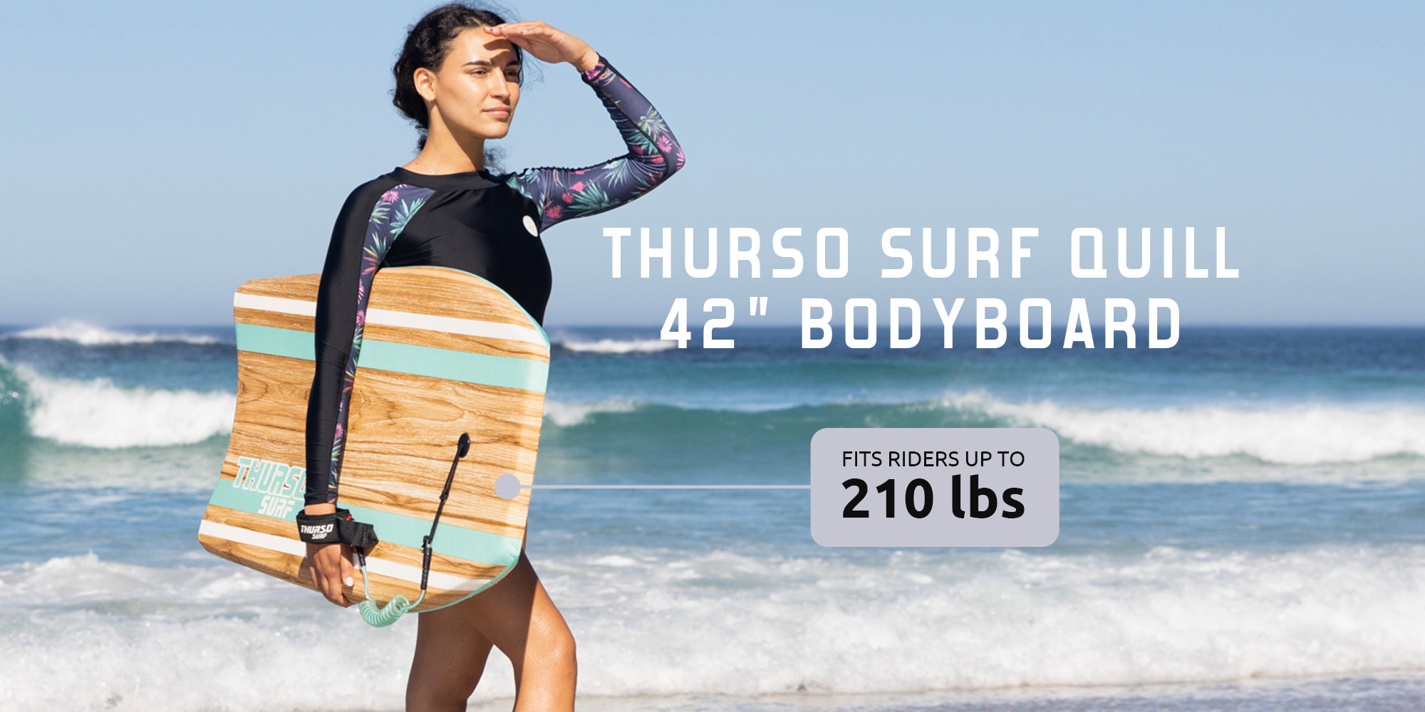 THURSO SURF Quill 42” Bodyboard fits riders up to 210 lbs